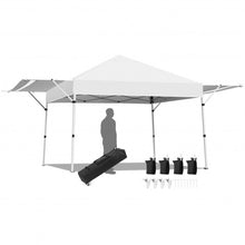 Load image into Gallery viewer, 17 Feet x 10 Feet Foldable Pop Up Canopy with Adjustable Instant Sun Shelter-White
