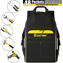 Load image into Gallery viewer, Tool Backpack Heavy Duty Jobsite Tool Bag 48 Pockets
