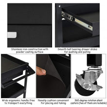 Load image into Gallery viewer, Rolling Tool Cart Mechanic Cabinet Storage ToolBox Organizer with Drawer-Black

