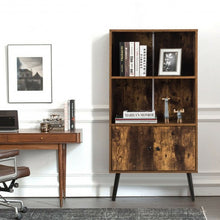 Load image into Gallery viewer, 2-Tier Retro Bookcase Bookshelf with 3 Compartment-Coffee
