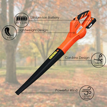 Load image into Gallery viewer, Cordless Leaf Blower Sweeper with 130 MPH Blower Battery &amp; Charger
