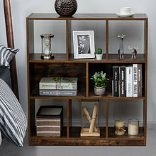 Load image into Gallery viewer, Open Compartments Industrial Freestanding Bookshelf-Brown
