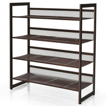 Load image into Gallery viewer, Adjustable to Flat or Slant Shoe Organizer Stand-4-Tier
