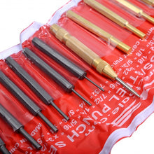 Load image into Gallery viewer, 18 Pcs Brass &amp; Steel Punch Set Solid w/ Automatic Pin Center Pouch
