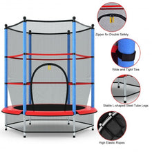 Load image into Gallery viewer, 55" Youth Jumping Round Trampoline with Safety Pad Enclosure-Blue
