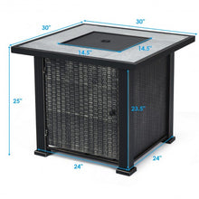 Load image into Gallery viewer, 30" Square Outdoor Fireplace Propane Gas Fire Pit  Table-Black
