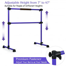 Load image into Gallery viewer, 4 ft Portable Ballet Freestanding Adjustable Double Dance Bar-Purple
