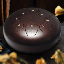 Load image into Gallery viewer, 10" Steel Tongue Drum 8 Notes Handpan Drum-Coffee

