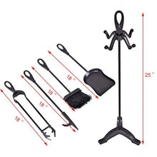 Load image into Gallery viewer, 5 pcs Stylish Black Iron Fireplace Tools Set
