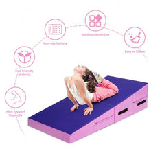 Load image into Gallery viewer, Folding Incline Tumbling Wedge Gymnastics Exercise Mat-Purple

