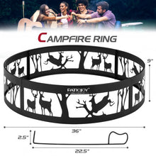 Load image into Gallery viewer, 36" Metal Fire Pit Ring Deer with Extra Poker Bonfire Liner for Campfire
