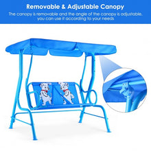 Load image into Gallery viewer, Outdoor Kids Patio Swing Bench with Canopy 2 Seats
