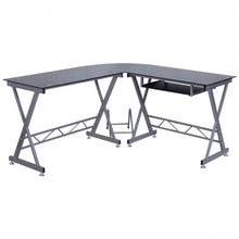 Load image into Gallery viewer, L-Shape Computer Desk with Glass Top
