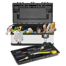 Load image into Gallery viewer, 18" Tool Box Stainless Steel and Plastic Portable Organizer with Lid
