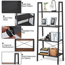 Load image into Gallery viewer, 4-Tier Ladder Shelf Bookcase Bookshelf Display Rack Plant Stand-Silver
