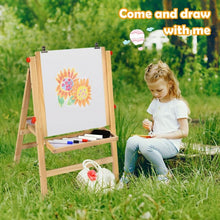 Load image into Gallery viewer, Kids Art Easel with Paper Roll Double Sided Chalkboard and Whiteboard-Gray
