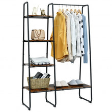 Load image into Gallery viewer, Clothes Rack Free Standing Storage Tower with Metal Frame
