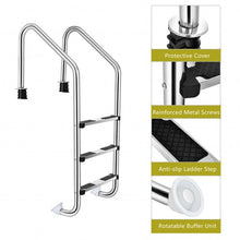 Load image into Gallery viewer, Stainless Steel Swimming Pool Ladder with Anti-Slip Step
