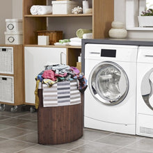 Load image into Gallery viewer, Corner Bamboo Hamper Laundry Basket-Brown
