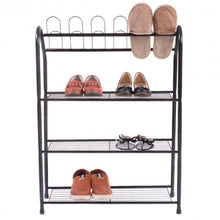 Load image into Gallery viewer, 4-Tier Metal Shoe Rack Shelf
