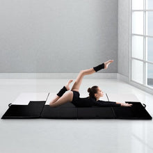 Load image into Gallery viewer, Gymnastics Mat Folding Portable Exercise Aerobics Exercise Mat-Black &amp; White
