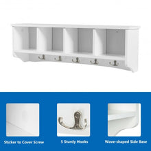 Load image into Gallery viewer, Wall-Mounted Storage Cabinet Hanging Entryway Shelf Coat Rack
