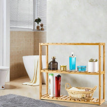Load image into Gallery viewer, Multifunctional 3 Bamboo Adjustable Utility Storage Stand Rack
