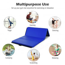 Load image into Gallery viewer, Gymnastics PU Mat  Thick Folding Panel Gym Fitness Exercise-Navy
