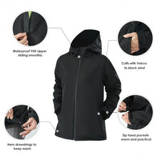 Load image into Gallery viewer, Women's Waterproof &amp; Windproof Rain Jacket with Velcro Cuff-Black-M
