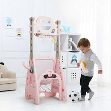 Load image into Gallery viewer, 6-in-1 Adjustable Kids Basketball Hoop Set-Pink
