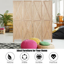Load image into Gallery viewer, 5.6 Ft 4 Panels Folding Wooden Room Divider-Natural
