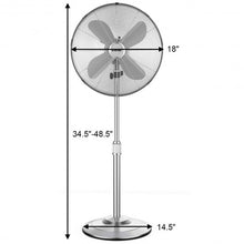 Load image into Gallery viewer, 16" Metal Adjustable Oscillating Pedestal Fan-Silver
