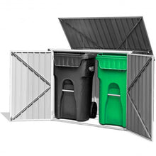 Load image into Gallery viewer, Horizontal Storage Shed 68 Cubic Feet for Garbage Cans
