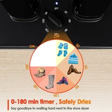 Load image into Gallery viewer, 2-Shoe Portable Adjustable Electric Shoe Dryer withTimer
