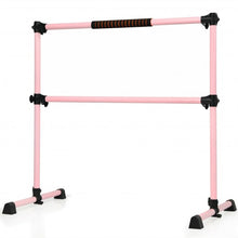 Load image into Gallery viewer, 4 ft Portable Ballet Freestanding Adjustable Double Dance Bar-Pink
