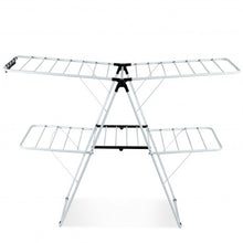 Load image into Gallery viewer, 2-Level Foldable Clothes Drying with Height-Adjustable Gullwing
