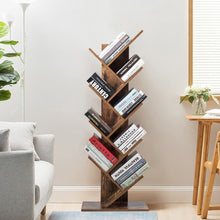 Load image into Gallery viewer, 8-Tier Free Standing Tree Bookshelf-Coffee
