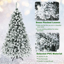 Load image into Gallery viewer, Pre-Lit Premium Snow Flocked Hinged Artificial Christmas Tree-6'
