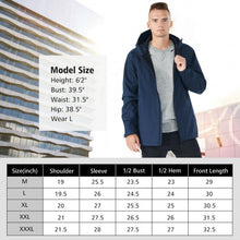 Load image into Gallery viewer, Men's Waterproof Rain Windproof Hooded Raincoat Jacket-Navy-XL
