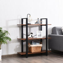 Load image into Gallery viewer, 3-Tiers Bookshelf Industrial Bookcases Metal Frame Shelf Stand
