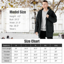 Load image into Gallery viewer, Men's Hooded Insulated Winter Puffer Parka Coat-Black-XXXL

