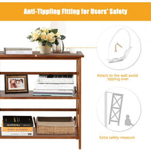 Load image into Gallery viewer, 3-Tier Wooden Open Shelf Bookcase with X-Design-Natural
