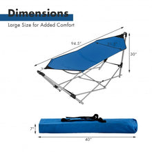 Load image into Gallery viewer, Portable Folding Steel Frame Hammock with Bag-Blue
