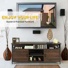 Load image into Gallery viewer, 58" Wood TV Stand Entertainment Media Center Console with Storage Cabinet
