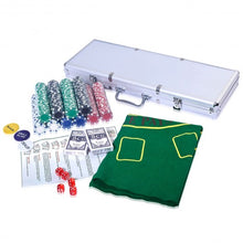 Load image into Gallery viewer, 500 Chips Poker Dice Chip Set w/ Silver Aluminum Case
