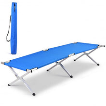Load image into Gallery viewer, Outdoor Hiking Portable Aluminum Folding Camping Bed with Bag-Blue
