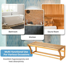 Load image into Gallery viewer, Bamboo Towel Bar Wall Mounted Storage Towel Rack Bathroom Shelf
