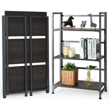 Load image into Gallery viewer, 3-Tier Portable Display Folding Bookshelf Storage Shelf-Silver
