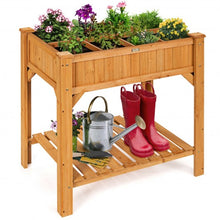 Load image into Gallery viewer, 8 Grids Wood Elevated Garden  Planter Box Kit with Liner &amp; Shelf
