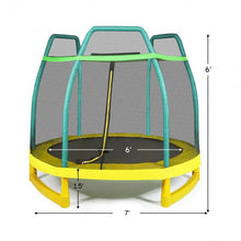 Load image into Gallery viewer, 7FT Kids Trampoline W/ Safety Enclosure Net-Green
